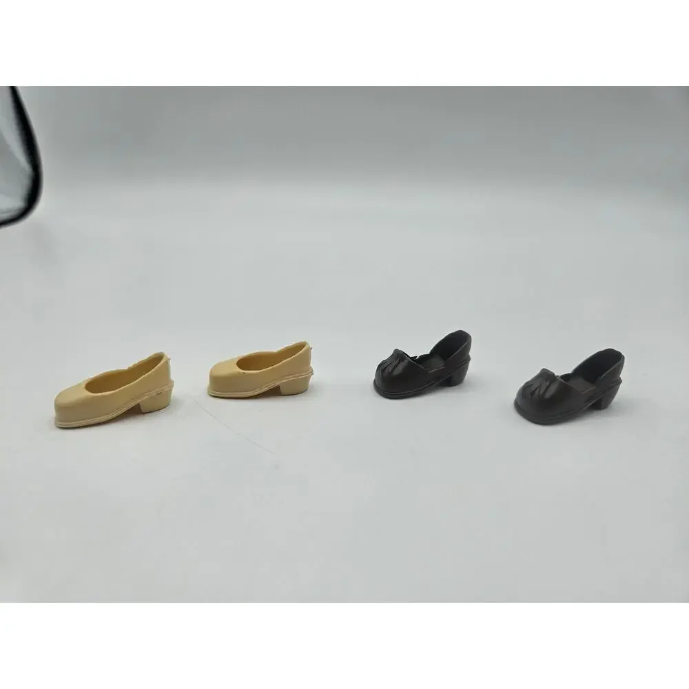 Vintage Marx Sindy‎ Doll Brown and Beige Shoes (2 Pair)